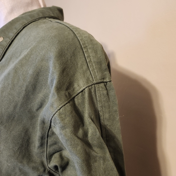 J Crew Army Olive Green Twill Field Cargo Jacket - Picture 8 of 12